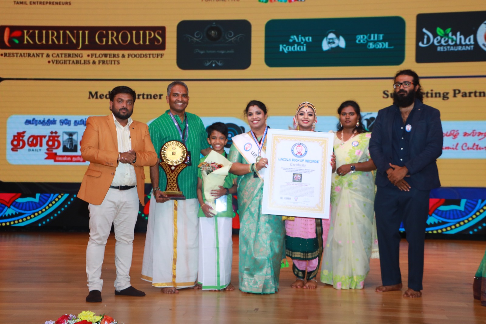 WORLD FIRST RECORD FOR PERFORMING 21 DIFFERENT INDIAN TRADITIONAL DANCE FORMS SIMULTANEOUSLY BY 333+ ARTISTS ON A SINGLE STAGE IN A SINGLE DAY