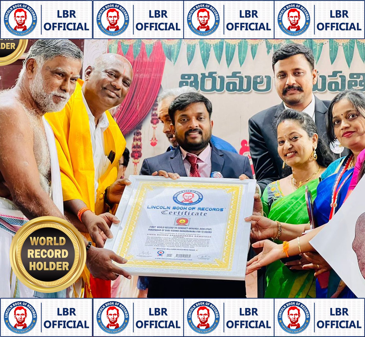 First  world record to Conduct Akhanda (non stop)  Parayanam of shri Vishnu Sahasranama for 72 hours