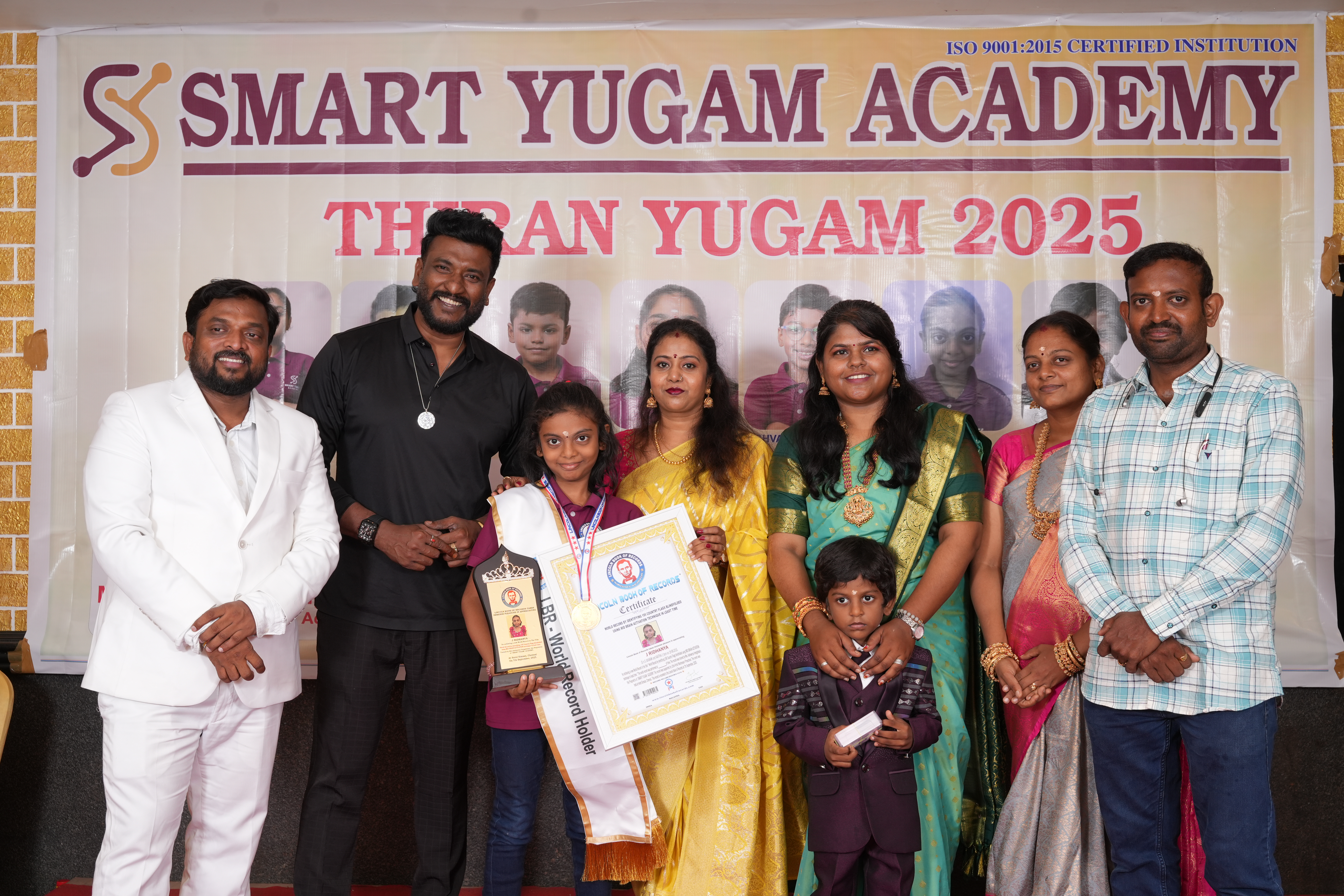 World Record by identifying 195 Country Flags blindfolded using MID BRAIN ACTIVATION technique in least time.