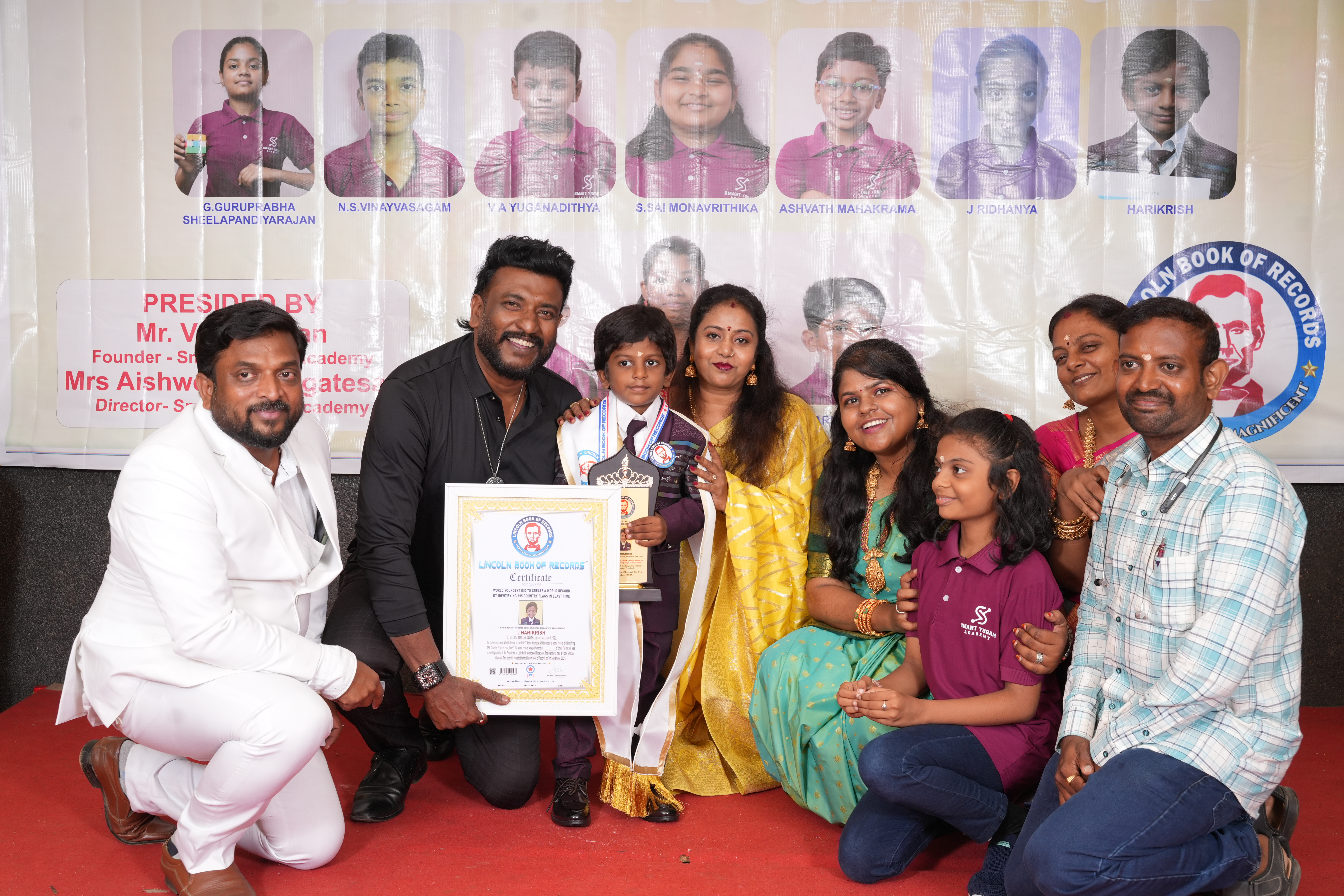 World Youngest kid to create a world record by identifying 195 Country Flags in least time.