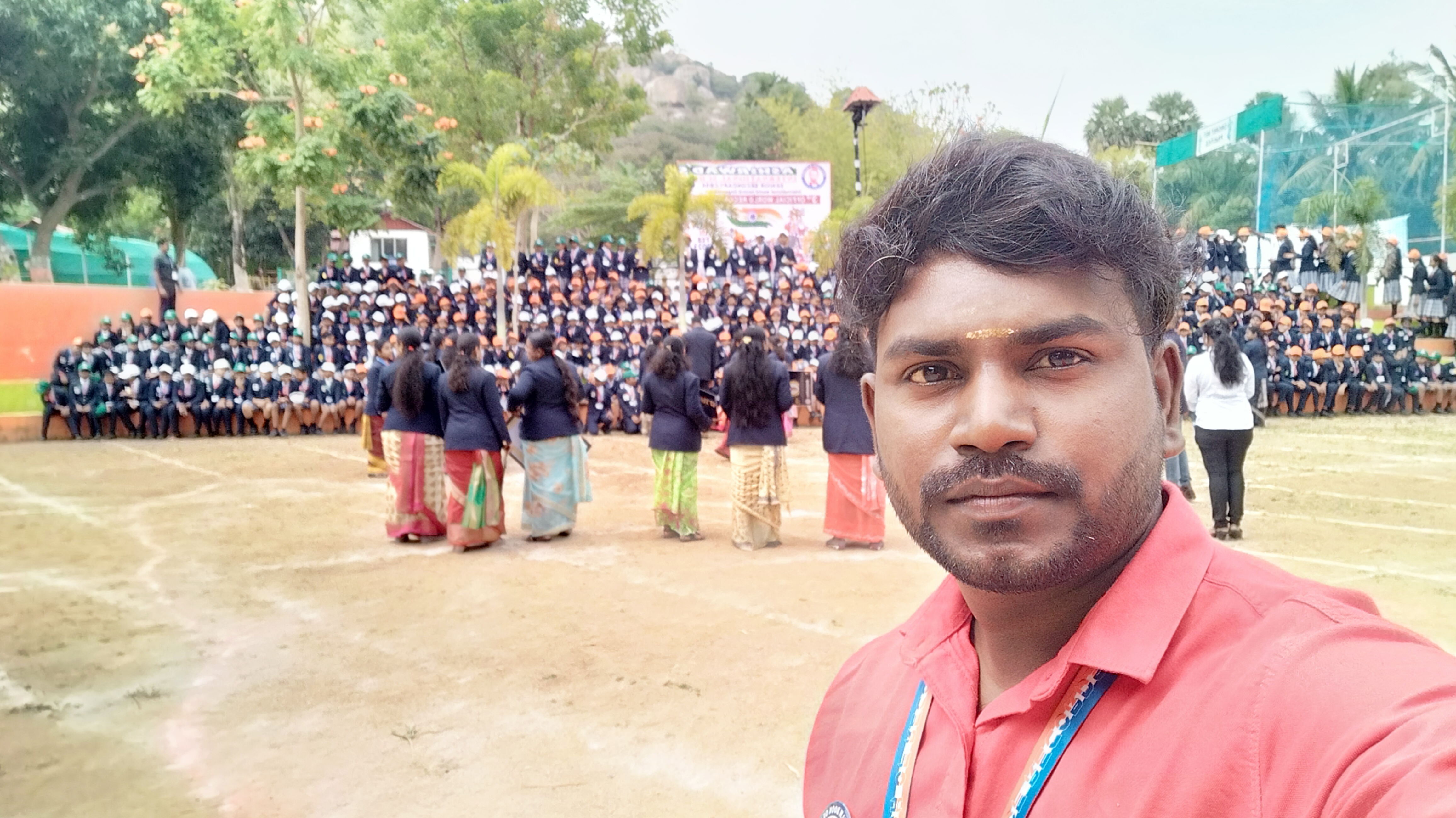 "For the First Time on India's 74th Republic day Ashirwad's International School  students reciting 465 articles of Indian constitution in many Indian Languages  and standing in the human portrait of Indian map"