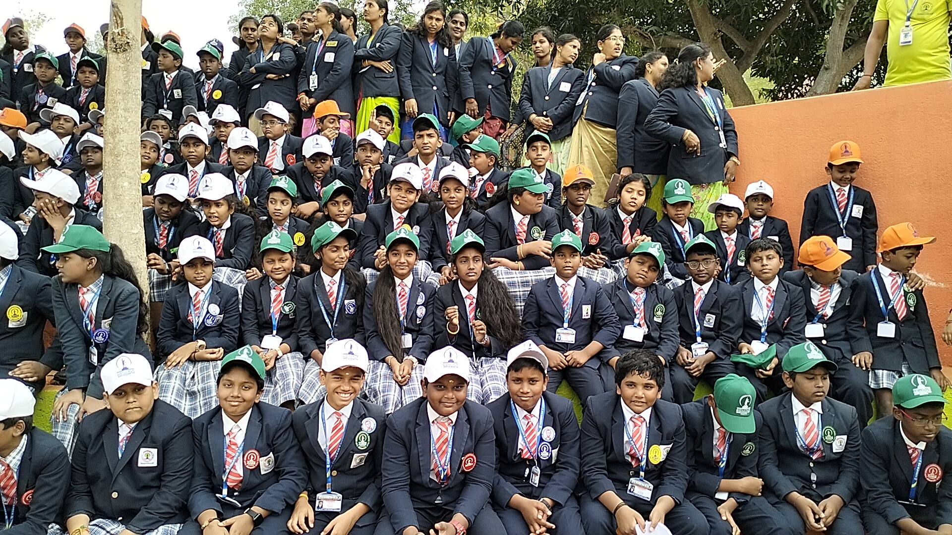 "For the First Time on India's 74th Republic day Ashirwad's International School  students reciting 465 articles of Indian constitution in many Indian Languages  and standing in the human portrait of Indian map"