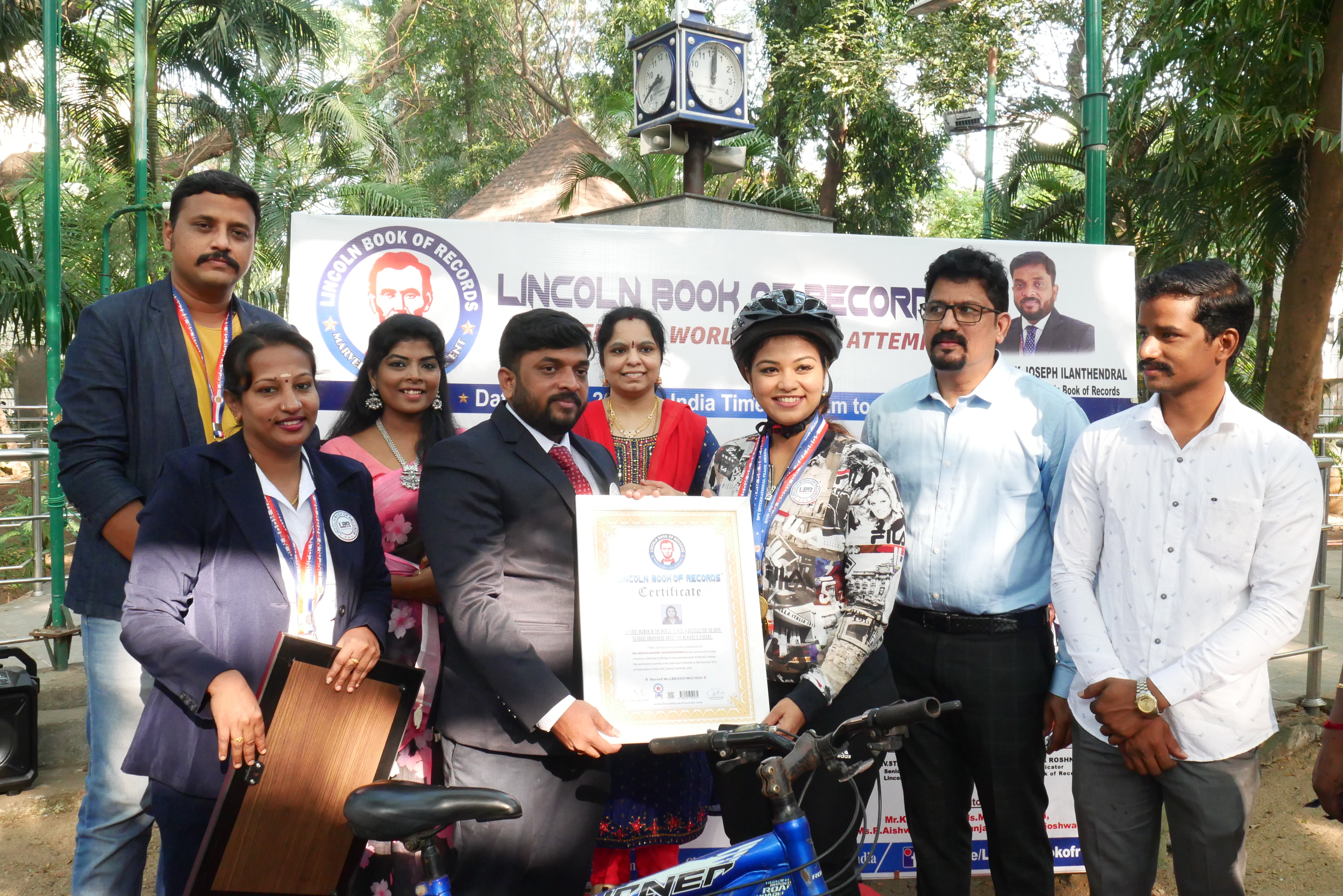 The first woman in the world to ride a bicycle for 100 days to raise awareness about the Meniere’s Disease.