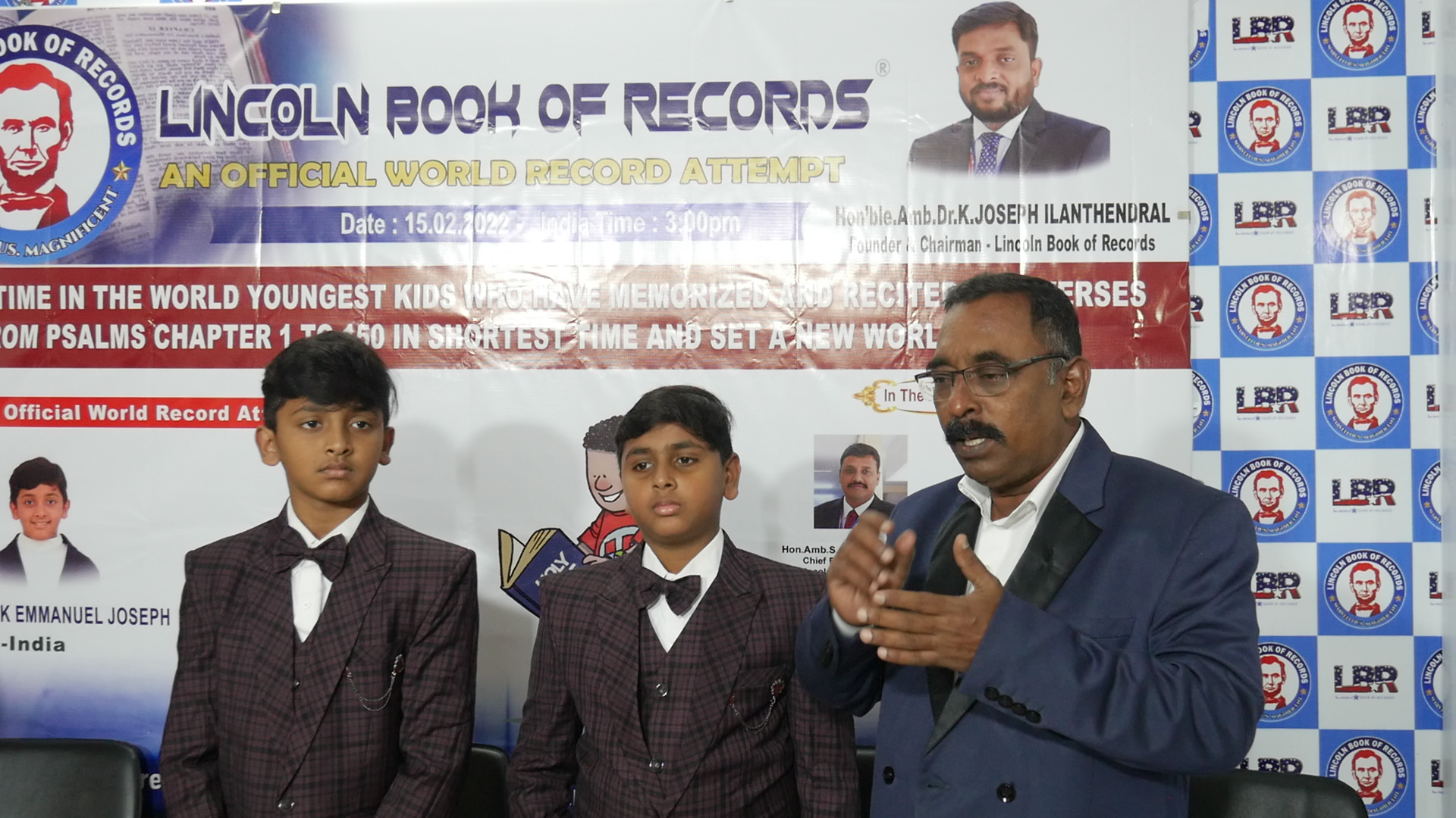 First time in the world youngest Kids who have memorized and recited 2461 Verses  from Psalms chapter 1 to 150 in shortest time and set a New World record