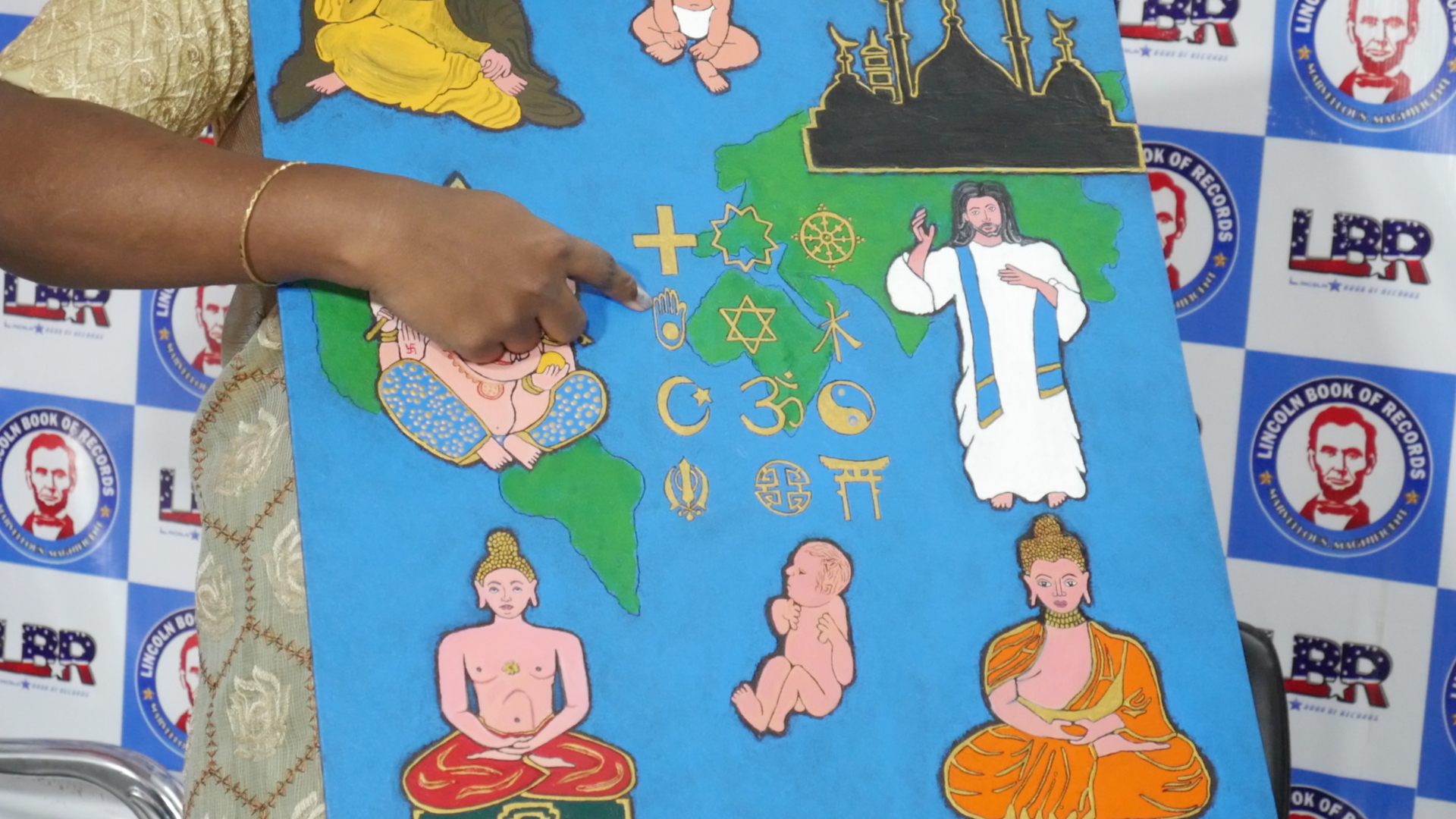 Awareness Canvas painting about Humanity and Religious Reconciliation in 24 hours