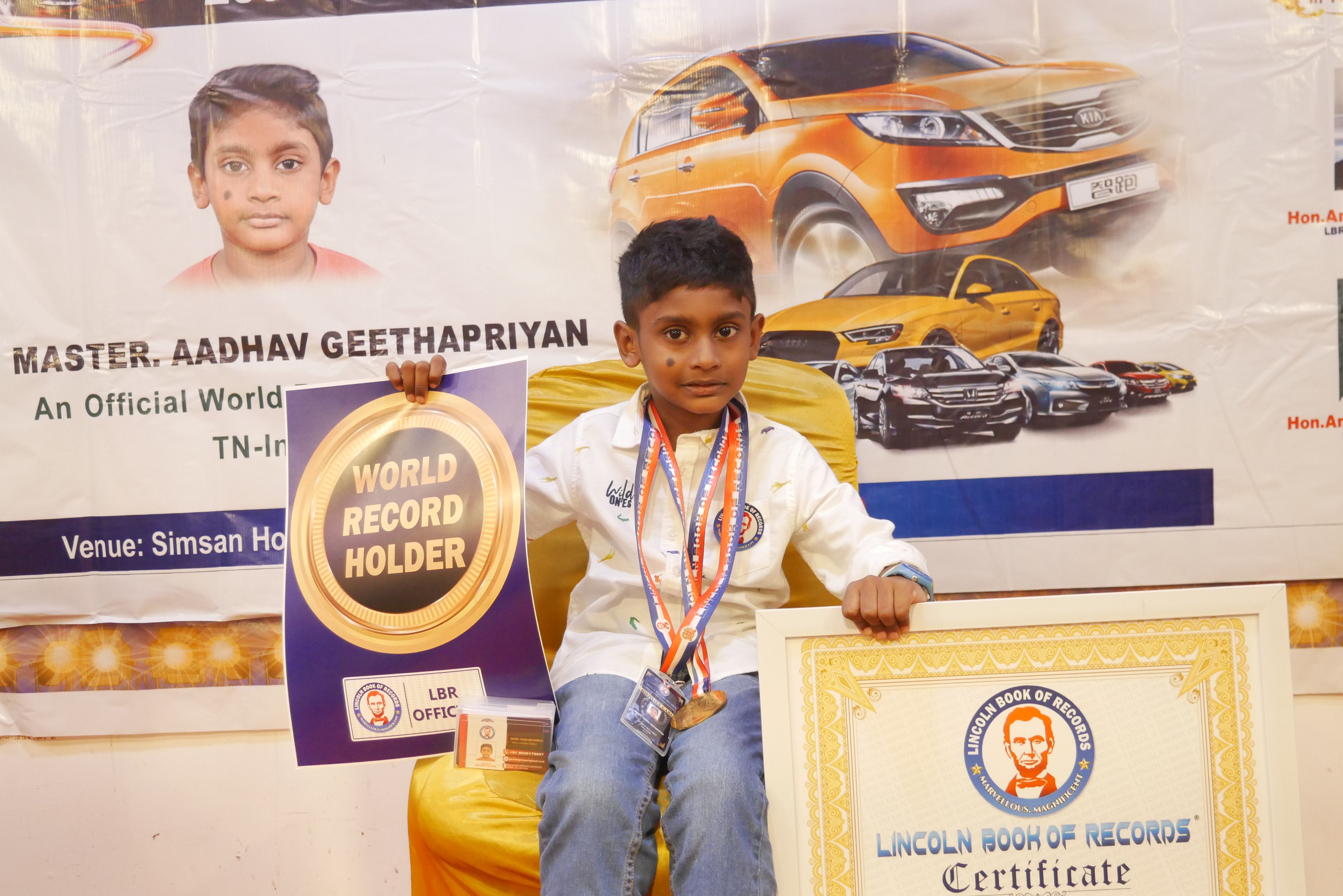 Youngest kid in the world to identify the  200 car names with their logos in a short time