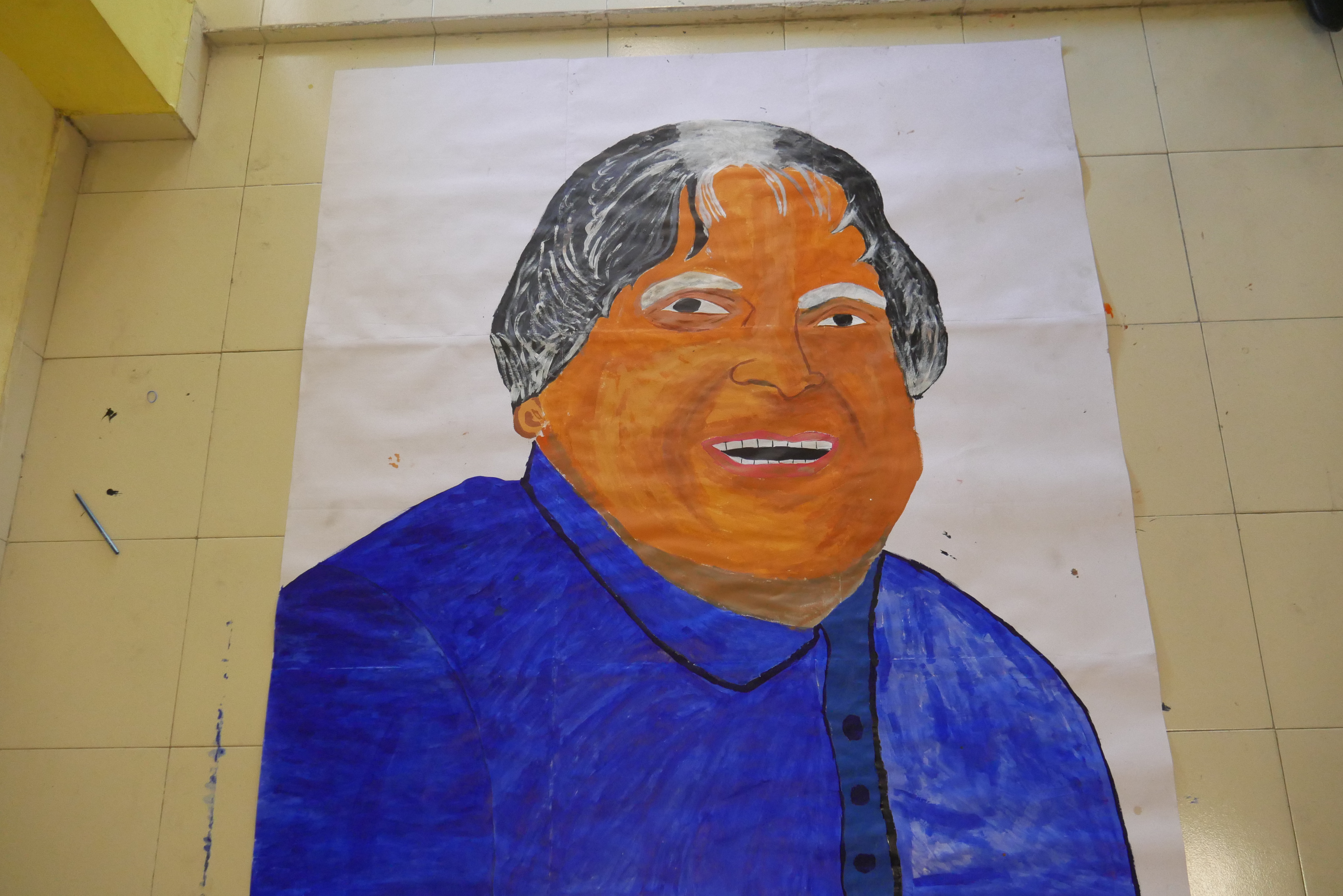 First world record by Tamil Nadu Youth Association and 20 students of  AGM School by making a collage, rangoli, and painting portrait in 60 minutes,  to honoUr the memory of Former Indian president dr.A.P.J.Abdul Kalam.