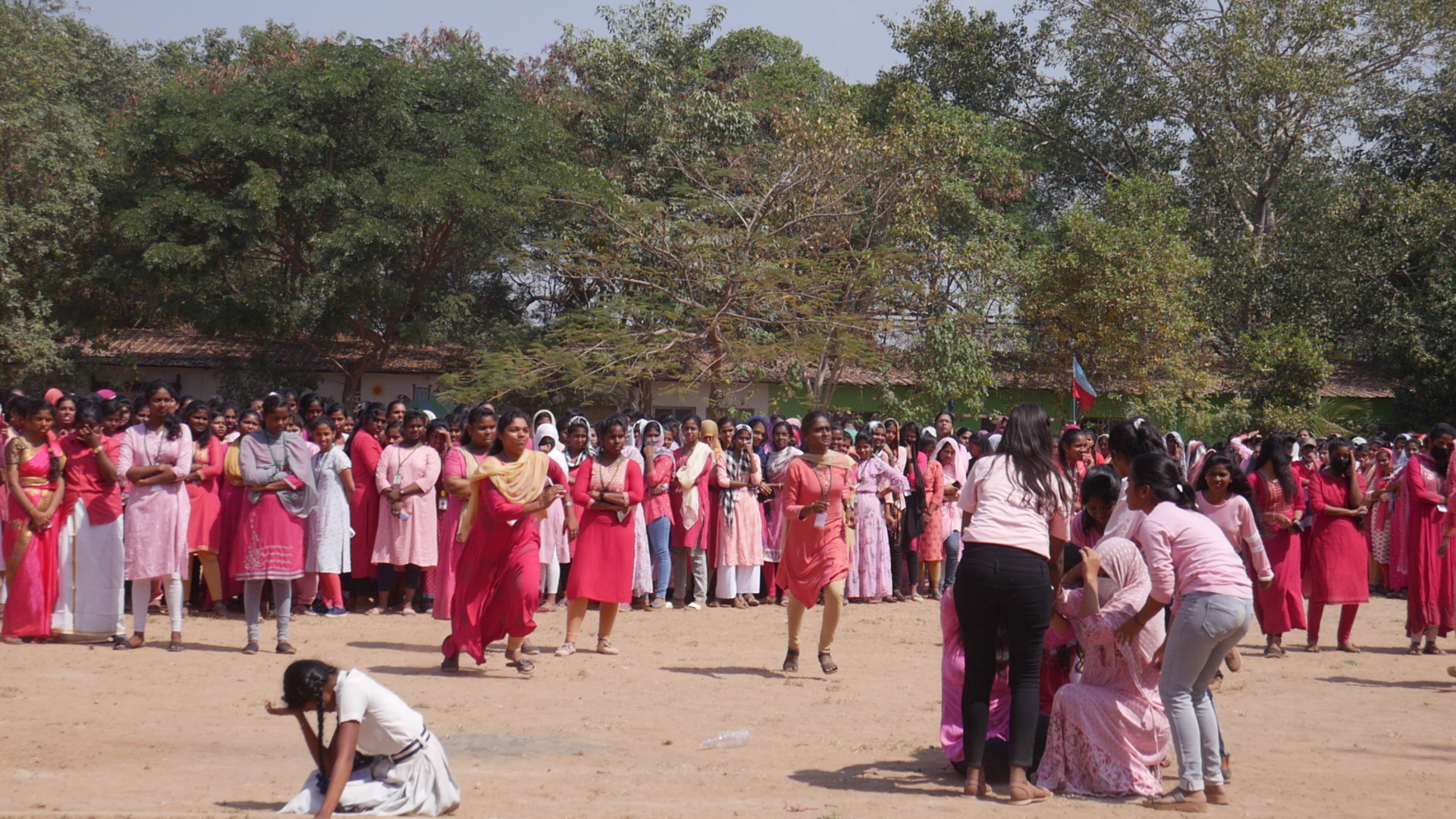 2023 female students unitedly flaunting at "The Women Empowerment  Logo" on the occasion of International Women's Day of 2023.