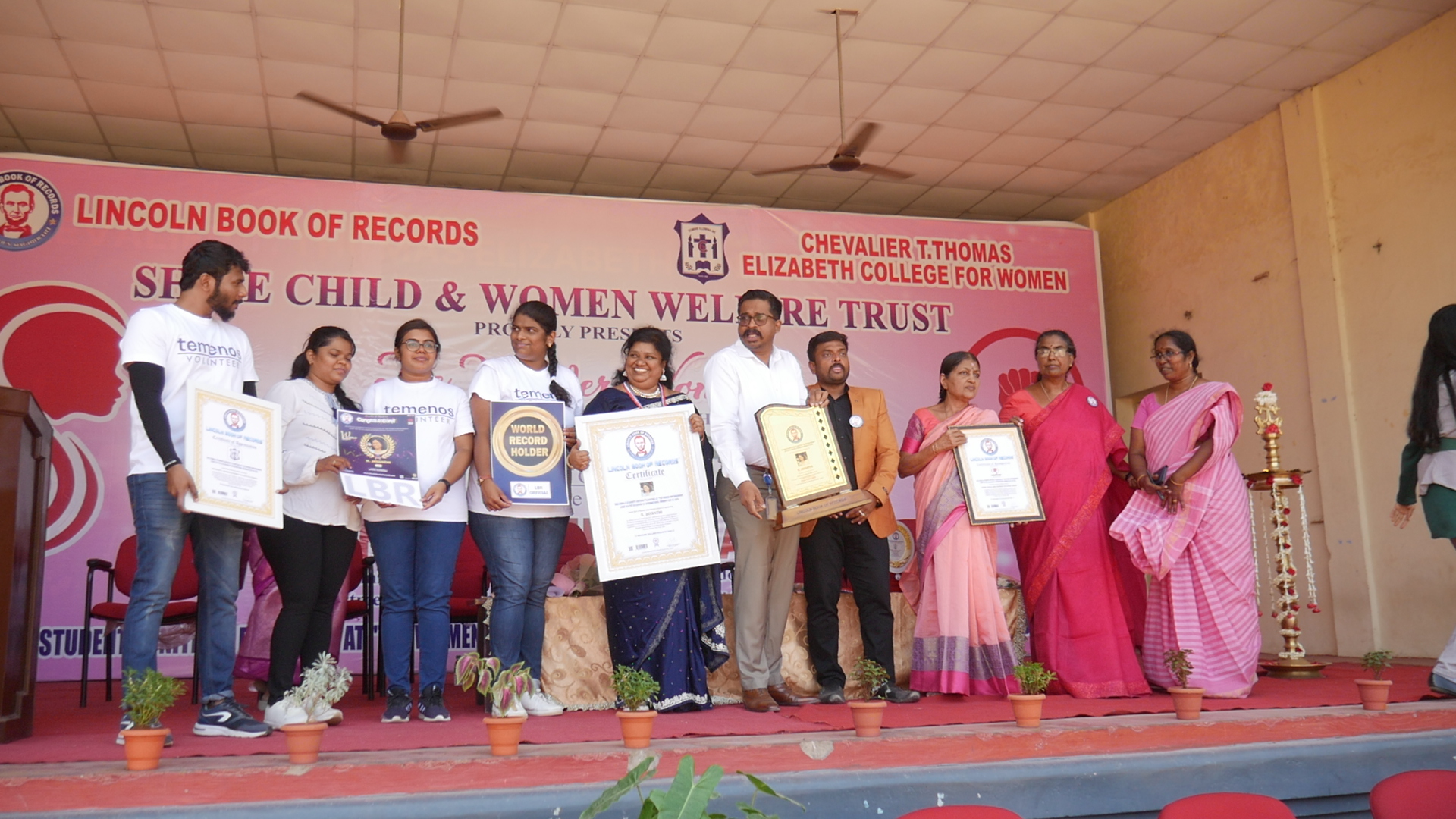 2023 female students unitedly flaunting at "The Women Empowerment  Logo" on the occasion of International Women's Day of 2023.