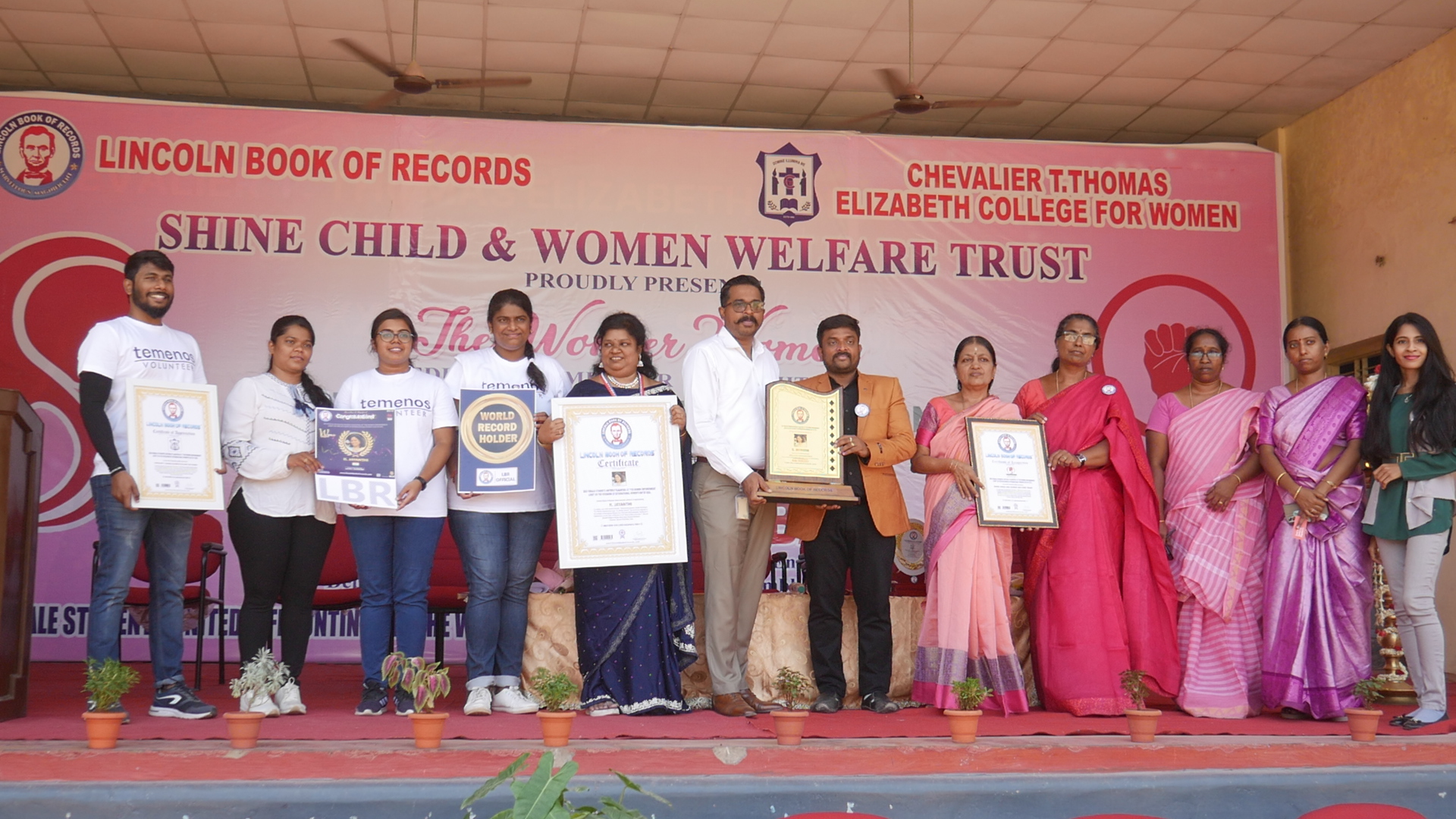 2023 female students unitedly flaunting at "The Women Empowerment  Logo" on the occasion of International Women's Day of 2023.