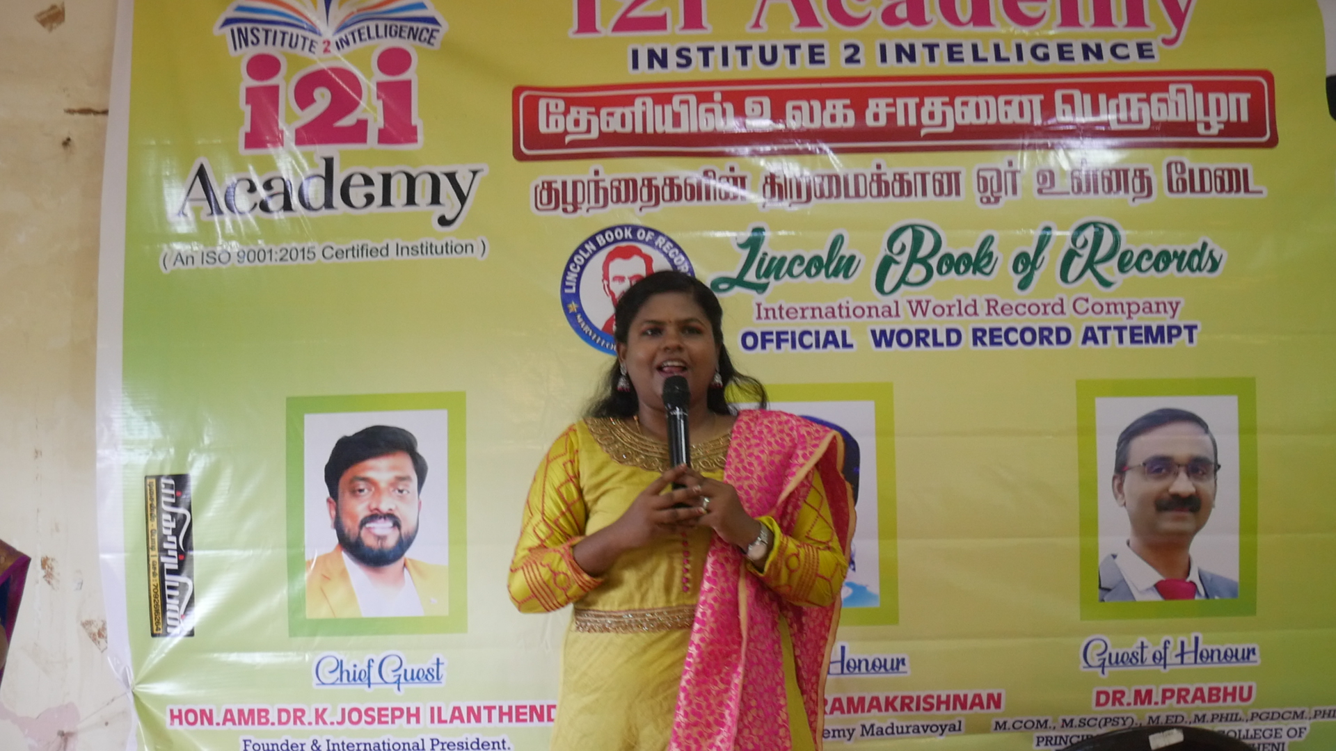 World's youngest child to solve larger number of Pyramid Rubik's Cube  by reciting multiple Tamil articles  simultaneously in 06 minutes.