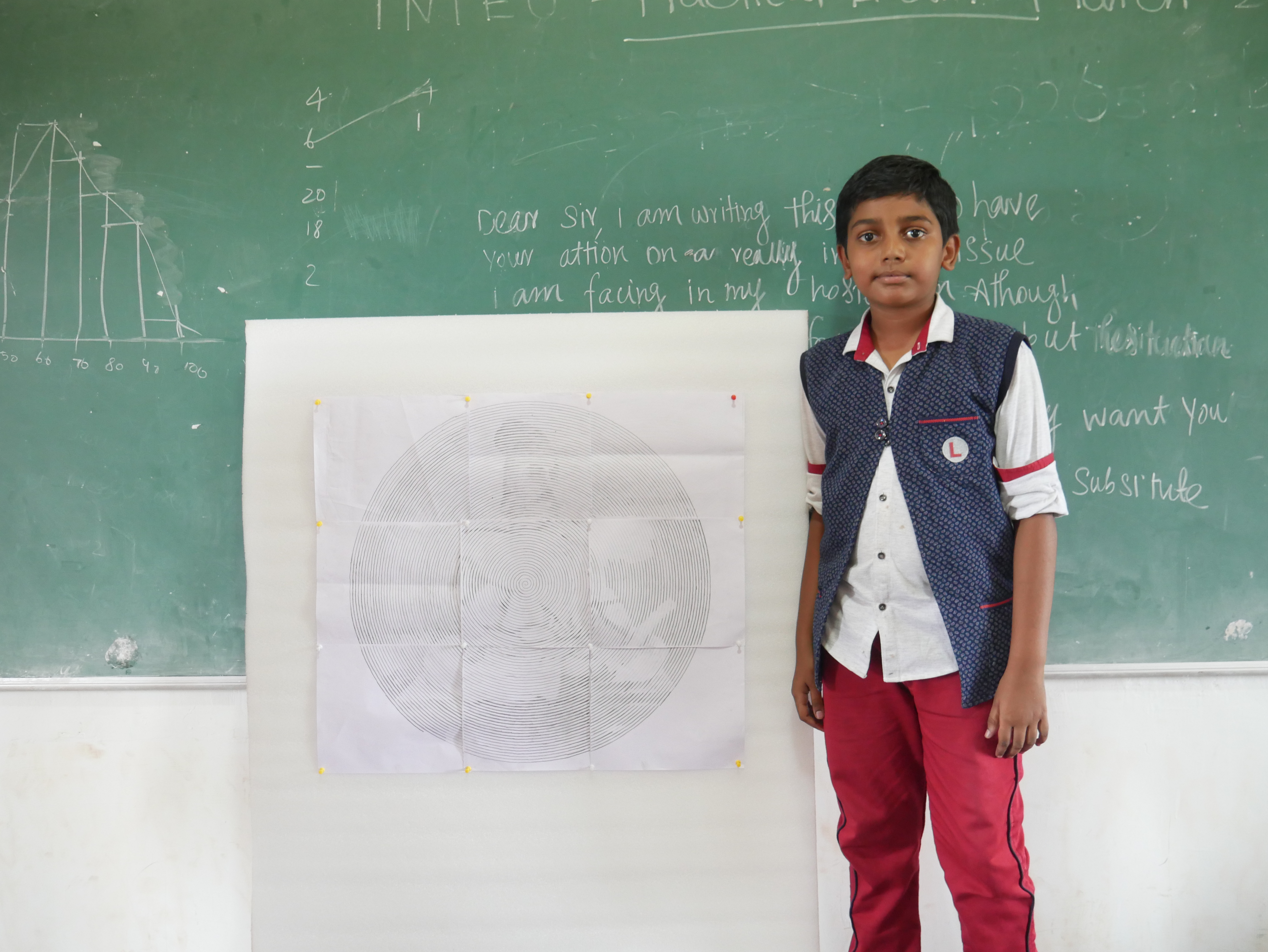 World's youngest child to trace spiral drawing of Thiruvalluvar  by reciting 1330 Thirukural simultaneously in least time.