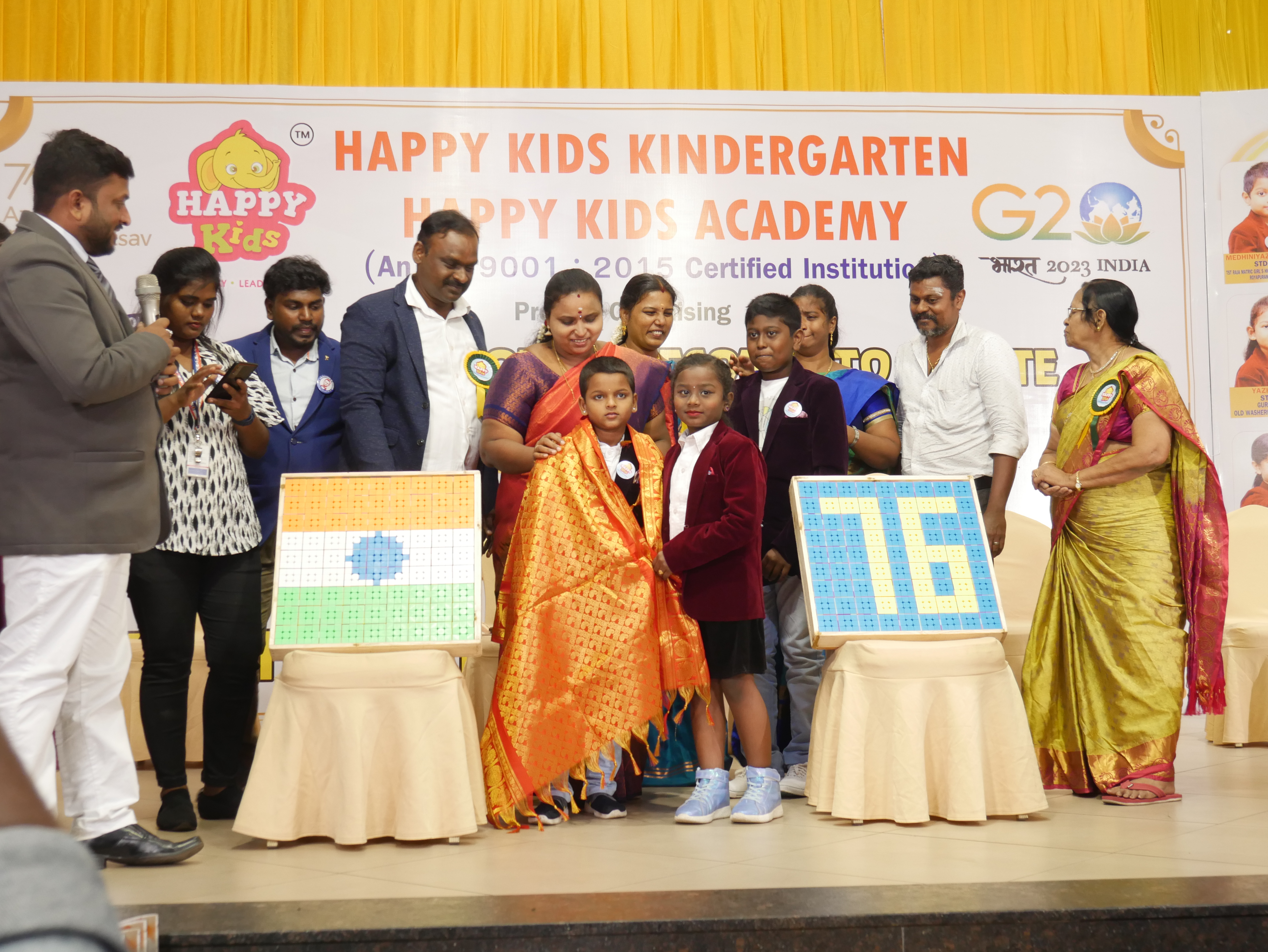 "World record by solving 81 - 3*3 Rubik’s cube and arranging them in Indian National  flag by blindfolded using Mid Brain Activation Technique in least time"