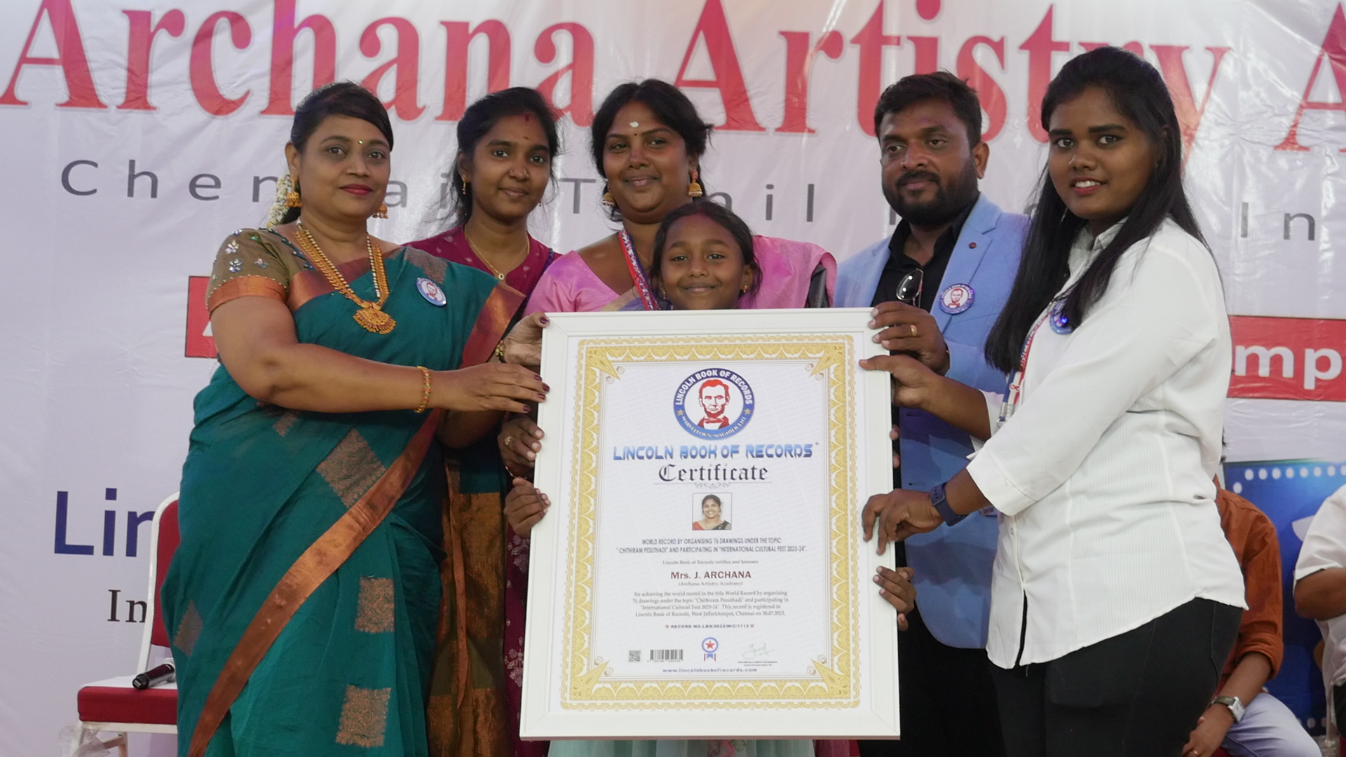 World Record by organising 76 drawings under the topic  " Chithiram Pesuthadi" and participating in "International Cultural Fest 2023-24".