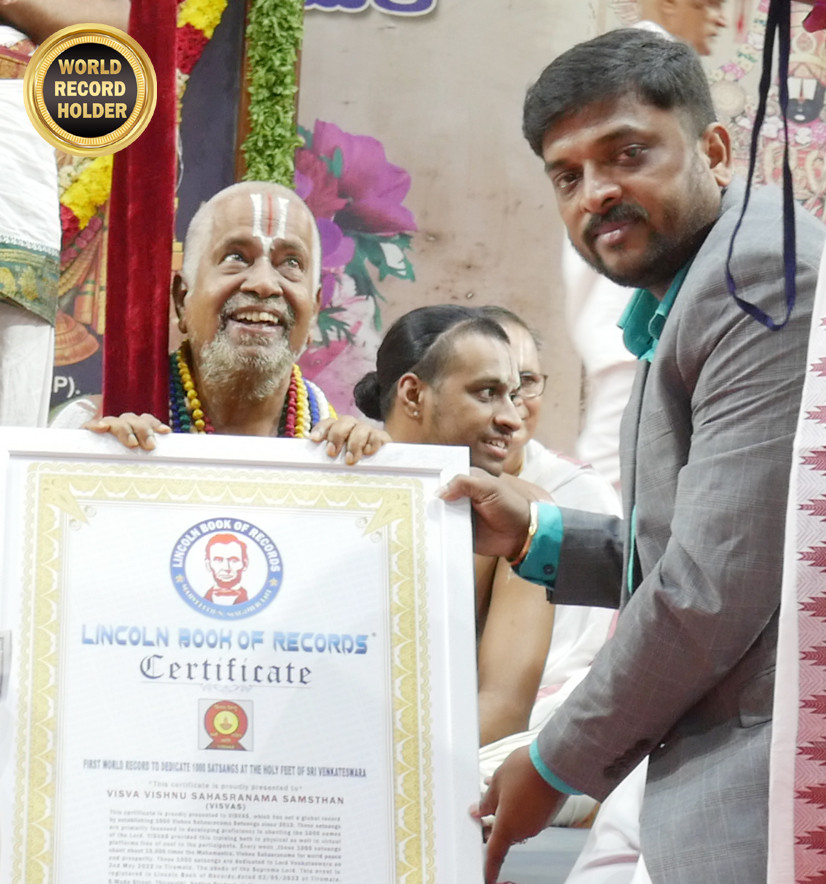 First world record to dedicate 1000 satsangs at the Holy feet of Sri Venkateswara