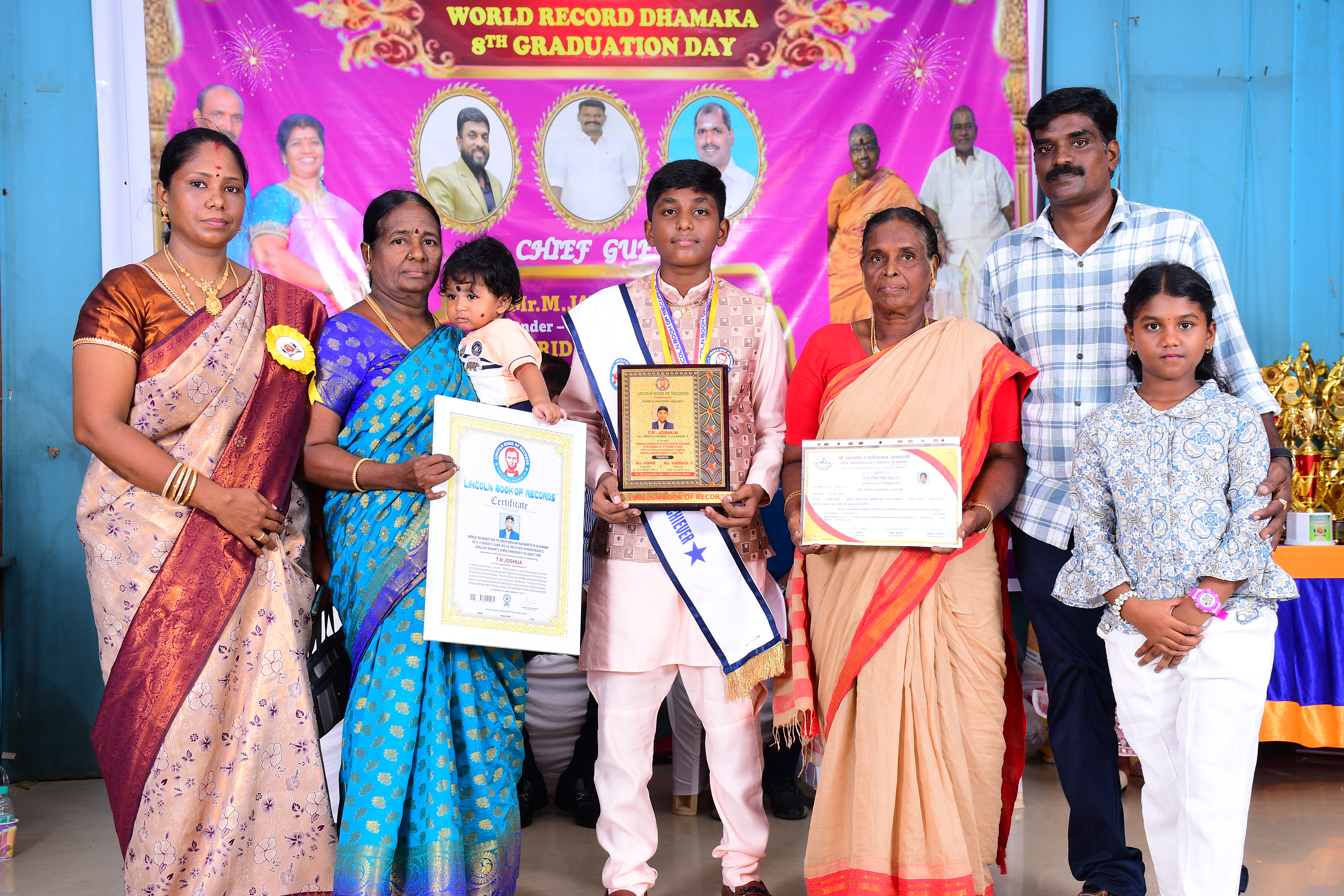 World youngest kid to solve English Alphabets in 26 number of 5*5 Rubik's Cube while reciting Shakespeare's English sonnets simultaneously in 6 minutes of time.