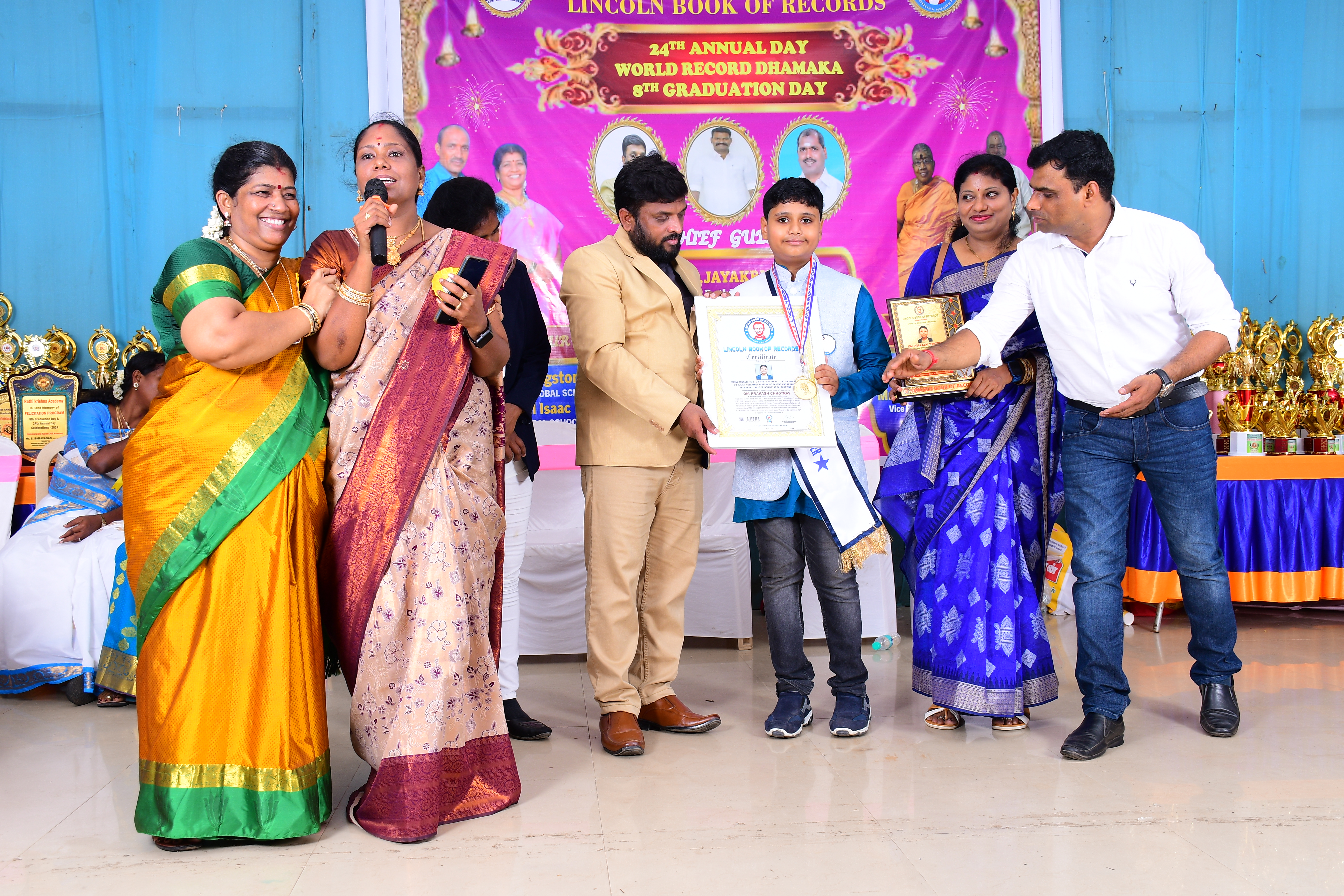 World youngest kid to solve 77 Indian Flag in 77 number of 3*3 Rubik's Cube while performing skating and arrange them in the shape of Indian Flag in least time.