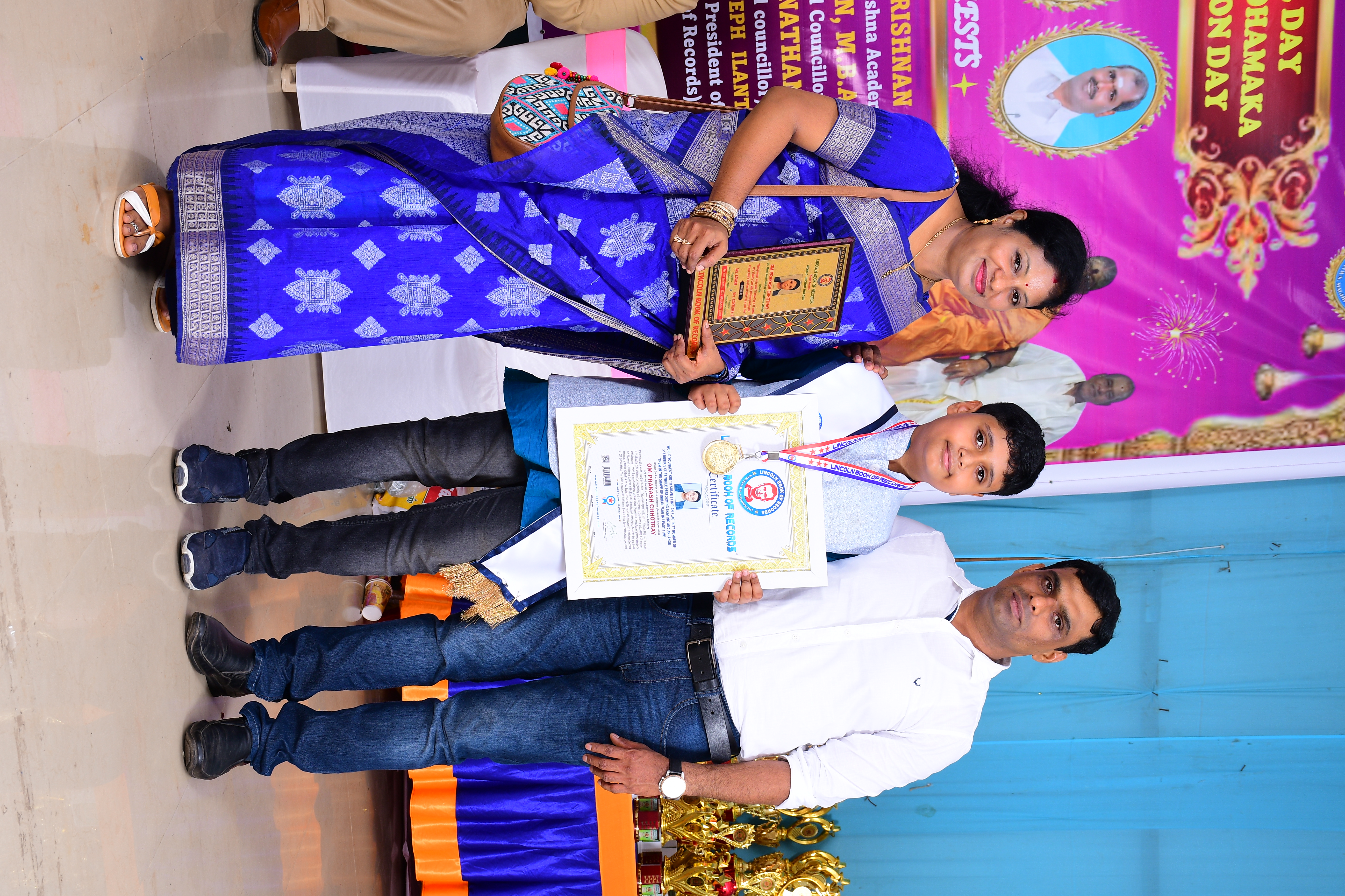 World youngest kid to solve 77 Indian Flag in 77 number of 3*3 Rubik's Cube while performing skating and arrange them in the shape of Indian Flag in least time.