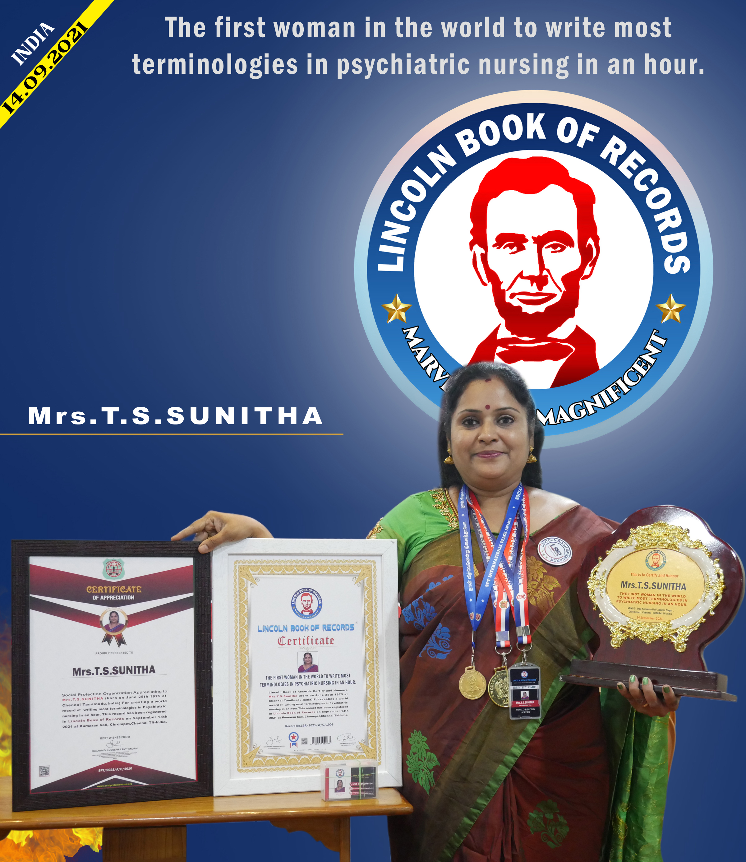 The first woman in the world to write most  terminologies in psychiatric nursing in an hour.