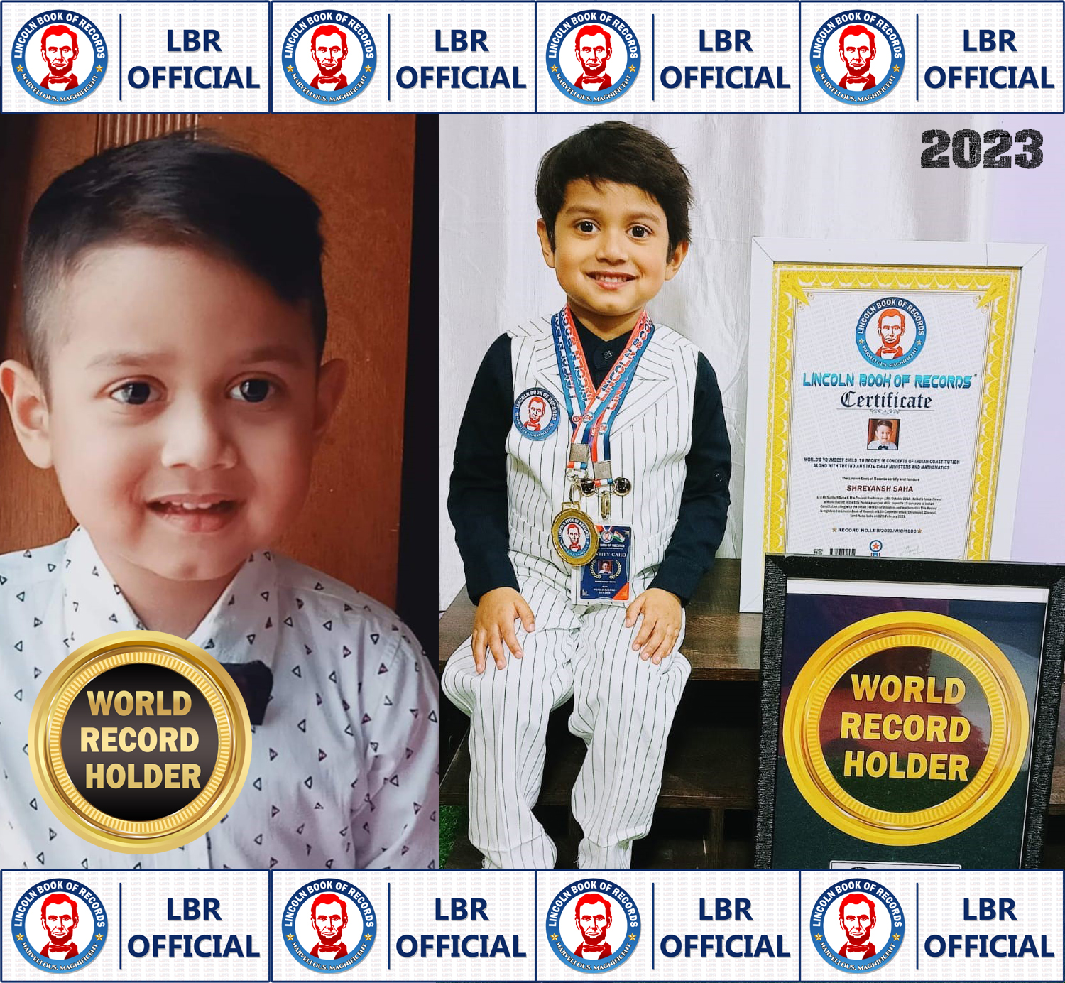 World's youngest child  to recite 18 concepts of Indian Constitution  along with the Indian State Chief ministers and mathematics